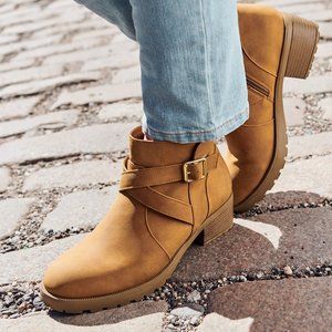 Mona Buckle Bootie - Chestnut